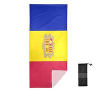 GuoChe Serviette de plage avec sac - Drapeau national d'Andorre - Légère et fine - Anti-sable - Accessoires de plage - Indispensable pour les femmes - Piscine - Salle de sport