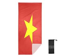 GuoChe Serviette de plage pour avec sac, motif drapeau du Vietnam - Extra large - Anti-sable - Séchage rapide - Accessoire de plage essentiel pour les vacances - Pour femme, natation, yoga, sport