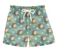 GuoChe Short de bain à séchage rapide pour garçon, Hérisson étoiles animaux