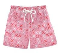 GuoChe Short de bain à séchage rapide pour garçon, Xoxo Motif Blush et
