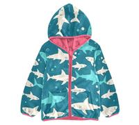 GuoChe Simple Shark Girl Veste polaire à capuche Vestes d'extérieur