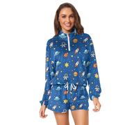 GuoChe Survêtement Space Rocket and Planet pour femme S, coloré, Small