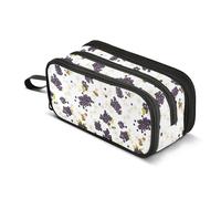 GuoChe Sweet Green Fruit White Bees Trousse à crayons en nylon pour l'école Haute capacité pour garçons Sac de papeterie pour collège