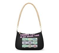 GuoChe Things I Do in Spare Time Sac à main à bandoulière avec motif infographique tendance Cadeau d'anniversaire pour femme