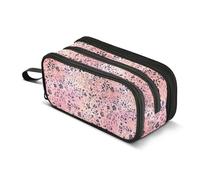 GuoChe Trousse à crayons de grande capacité en nylon rustique avec fleurs de printemps mignonnes pour adolescents et garçons