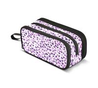 GuoChe Trousse à crayons en nylon avec cœurs violets pour la Saint Valentin