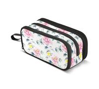 GuoChe Trousse à crayons en nylon pour adolescents - Motif fleurs et oiseaux - Grande capacité - Pour l'école primaire