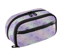 GuoChe Trousse à crayons extensible pour la rentrée scolaire - Essentiel pour étudiant - Adolescent - Adultes - Licornes roses magiques - Étoiles - Galaxie violette