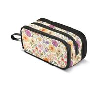 GuoChe Trousse à crayons vintage en nylon beige rustique de grande capacité pour enseignant d'école