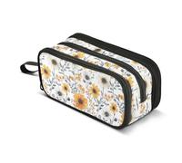 GuoChe Trousse à crayons vintage en nylon rustique avec motif fleurs pour enfants et femme primaire