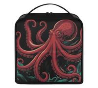GuoChe Trousse de toilette design huit armés créature marine rouge et noir
