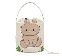 GuoChe Welcome Home Sac de rangement portable en forme de lapin pour le crochet et le tricot