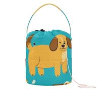 GuoChe Welcome Home Sac de rangement pour fil avec trous Motif chien de dessin animé