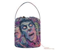 GuoChe Zombie - Sac de voyage rempli de fil à crochet avec scène d'Halloween pour crochet, tricot, voyage