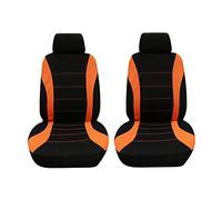 GUOCU Housse de Siège Auto Universelle 5 et 7 Places Coussins pour Siège Voiture,Auto Protecteur de Siège, Couvre Siège Voiture, Siège de Housse de Voiture Orange 4 pièces