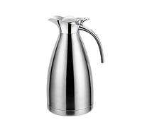 GUOCU Pichet Isotherme Cafetière Isotherme en Acier Inoxydable Thermos café - Double Usage Chaud et Froid,Argent,1 L（24 Hours Insulation）