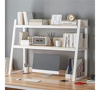 GUODDM 2 Couches Étagère Bibliothèque De Bureau en Bois - Organisateur De Bureau, Étagère D'organisateur De Bibliothèque De Huche De Comptoir D'échelle De Cadre en Acier À 2 Niveaux(B,55 * 32 * 90CM)