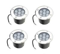 GUODDM 4 Pièces Projecteur De Sol Lumières, Spots LED De Jardin Enterrés, Spot Encastrable LED Exterieur Étanches IP67, Éclairage LED Souterrain 7 W, Éclairage De Jardin(White,7W(85-245V))