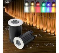GUODDM Anneau Lumineux LED pour Fontaine - Mini Projecteur sous-Marin 12 V/24 V, Éclairage De Piscine LED Étanche IP68, Lampe De Fontaine Submersible en Acier Inoxydable(Warm White,52x82mm(24V))