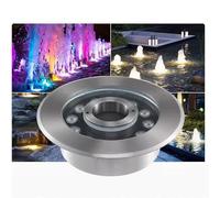 GUODDM Anneau Lumineux LED Submersible pour Fontaine - 12/24 V - en Acier Inoxydable - pour Fontaine De Parc, Place, Étang, Piscine, Aquarium(Blue,18W(24V))