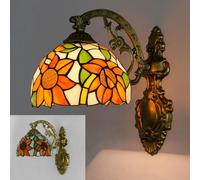 GUODDM Applique Murale Créative, Applique Murale en Verre Coloré De Style Tiffany, pour Salon, Chambre, Chevet, Couloir, Restaurant, E27, Entièrement Faite À La Main, Large Gamme D'applications(C)