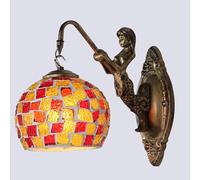 GUODDM Applique Murale Décorative en Mosaïque De Verre Faite À La Main, Style Sirène, Style Méditerranéen Vintage, Idéale pour Les Hôtels, Restaurants, Balcons Et Chambres(B)