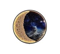 GUODDM Applique Murale Extérieure en Relief en Forme De Lune, Appliques Murales Rondes Intérieures en Résine RAL, Éclairage LED Demi-Hauteur Étanche pour Cour, Décoration D'ambiance(100CM)