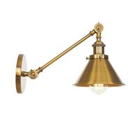 GUODDM Applique Murale Vintage en Métal À Bras Articulé, Abat-Jour Réglable en Hauteur, Douille E27, Idéale pour Couloir, Escalier, Chambre, Bureau Ou Lecture, Luminaire Décoratif en Bronze(B)