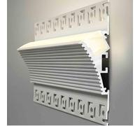 GUODDM Bande LED Linéaire en Profilé Aluminium Gris pour Montage en Surface Ou Au Plafond, Idéale pour L'éclairage Indirect Et D'ambiance du Salon, De La Chambre Et du Couloir(Large,1m-24v)