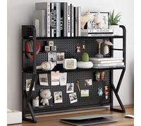 GUODDM Bibliothèque De Bureau À 2 Niveaux, Étagère De Comptoir De Style Industriel, pour Bureau D'ordinateur, Étagère De Rangement Autoportante - Idéale pour Le Bureau(70cm)