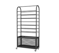 GUODDM Chariot Mobile Double Face for Serviettes Et Torchons, Étagère De Rangement en Métal avec roulettes À 360° Et Panier De Rangement, Porte-Foulards, Serviettes Et Papier Cadeau(Black)