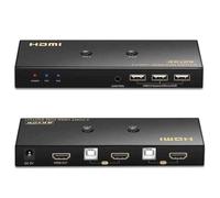 GUODDM Commutateur HDMI/KVM, Contrôle par Clavier Et Souris De Deux Ordinateurs, avec Partage De Plusieurs Ports USB Et Fonctions De Synchronisation Et De Commutation D'écran
