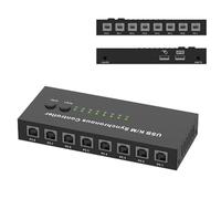 GUODDM Commutateur KVM/Distributeur, Synchroniseur USB 2/4/8 Ports, Plusieurs Ordinateurs Partagent Un Synchroniseur De Souris Et De Clavier, Manette De Jeu pour Plusieurs PC(8 Ports)