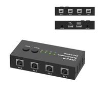 GUODDM Commutateur KVM/Distributeur, Synchroniseur USB 2/4/8 Ports, Plusieurs Ordinateurs Partagent Un Synchroniseur De Souris Et De Clavier, Manette De Jeu pour Plusieurs PC(4 Ports)
