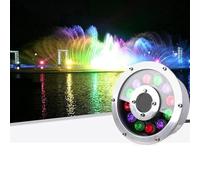 GUODDM Éclairage Annulaire LED pour Fontaine, Lampes Submersibles pour Bassin, Éclairage De Piscine À Trou Central 12V, Spot en Acier Inoxydable Étanche IP68(RGB,6W-AC12V)