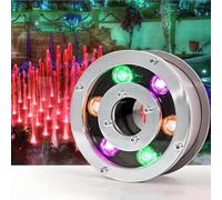 GUODDM Éclairage De Fontaine Annulaire RVB - Spots Encastrés sous-Marins, Éclairage De Bassin À Trou Central Basse Tension 12 V, Projecteur Submersible Étanche IP68 pour Fontaine(Warm White,9W(12v))