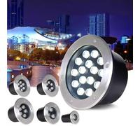 GUODDM Éclairage LED Encastré Au Sol - Source Lumineuse Souterraine Intégrée, Spot LED 220 V, Étanchéité IP67, Idéal pour Escaliers, Allées, Bâtiments Et Aménagement Paysager(Green,24w)