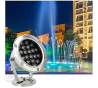 GUODDM Éclairage LED Submersible - Lampe LED pour Piscine, Spot D'extérieur Encastrable, Éclairage Paysager Rotatif 12 V, Éclairage De Bassin en Acier Inoxydable RVB Étanche IP68(Red,3w)