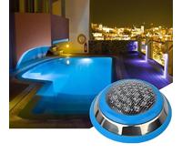 GUODDM Éclairage Mural pour Piscine - Ampoule LED pour Piscine, Spot Submersible Basse Tension Encastré AC12 V, Éclairage Paysager sous-Marin Étanche IP68, avec Télécommande(Warm White,24W)