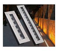 GUODDM Éclairage Paysager À LED - Spots Extérieurs Enterrés, Spot LED Rectangulaire Encastré Au Sol 85-265 V, Lampadaire De Jardin Étanche IP65, pour Extérieur, Trottoir, Jardin(Warm Light,18W)