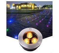 GUODDM Éclairage Paysager - Lampe Enterrée Ultra-Mince, Lampe De Sol De Jardin 3 W, Spot Encastré D'extérieur, Spot De Sol Extérieur Étanche IP65(Warm White,24v)