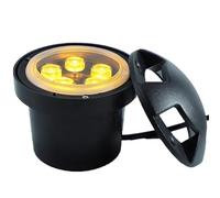 GUODDM Éclairage Paysager LED - Lampe D'extérieur Enterrée, Éclairage Rond De Terrasse À 4 Côtés, Étanche IP66, pour Allée, Terrasse, Marche, Jardin(Blue,9W(AC85-265V))