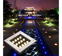 GUODDM Éclairage Paysager LED - Spots Encastrés D'extérieur, Spot Carré 220 V CA, Luminaire De Sol Étanche IP66 pour Jardin Et Cour, Éclairage D'allée Et D'escalier, Installation Facile(RGB,12w)