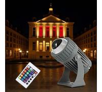 GUODDM Éclairage Paysager - Spots LED, Applique Murale D'extérieur À LED AC85-265 V, Spot À Faisceau Étroit Étanche IP65, Support Réglable À 180°(RGB+Remote)