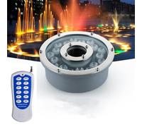 GUODDM Éclairage Submersible RGB - Anneau Lumineux LED pour Fontaine, Projecteur Intégré pour Fontaine Et Piscine, Étanche IP68, Éclairage Paysager Couleur Acier Inoxydable 12 V-24 V(9W(12V))