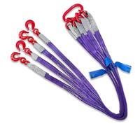 GUODDM Élingue De Levage À Quatre Brins avec Crochets en Acier Allié, Sangles De Levage Violettes for Un Remorquage Et Une Manutention en Toute Sécurité des Marchandises(4legLoad2t 1M)