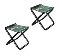 GUODDM Ensemble De 2 Tabourets Pliants Portatifs - Tube en Acier Au Carbone, Hauteur 31 Cm, avec Sac De Transport, Capacité De Charge 200 Kg, pour Le Camping, La Pêche Et Les Pique-niques(B)