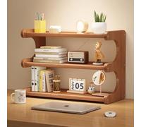 GUODDM Étagère De Bureau À 3 Niveaux en Bois, Étagère De Bureau Multifonctionnelle, Support D'affichage Multifonctionnel, pour Le Rangement Et L'organisation(30 * 20 * 36cm)