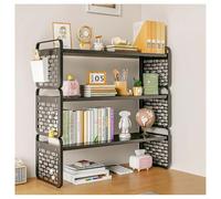 GUODDM Étagère De Bureau À 3 Niveaux - Organisateur De Bibliothèque De Bureau, pour Ordinateur, Bureau Ou Comptoir - Gardez Votre Bureau Organisé Et Élégant(Black,3 Tier)