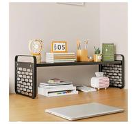 GUODDM Étagère De Bureau À 3 Niveaux - Organisateur De Bibliothèque De Bureau, pour Ordinateur, Bureau Ou Comptoir - Gardez Votre Bureau Organisé Et Élégant(Black,1 Tier)